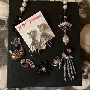 NEW BETSEY JOHNSON CHARM NECKLACE AND EARRINGS HALLOWEEN